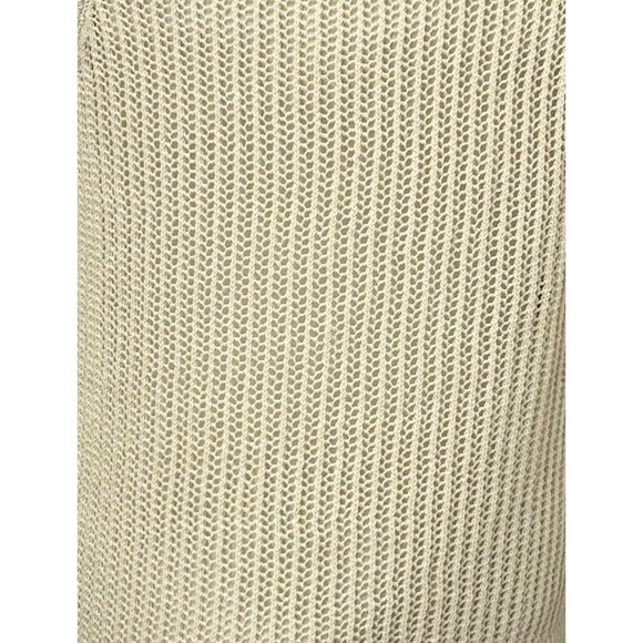 Rachel Roy Womens Large Sleeveless Loose Knit Sweater Beige Cotton & Polyester - Picture 4 of 9